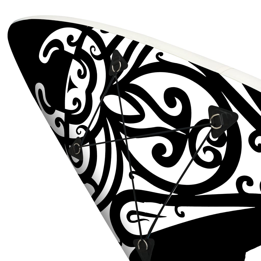 vidaXL Oppblåsbart padlebrettsett 305x76x15 cm svart