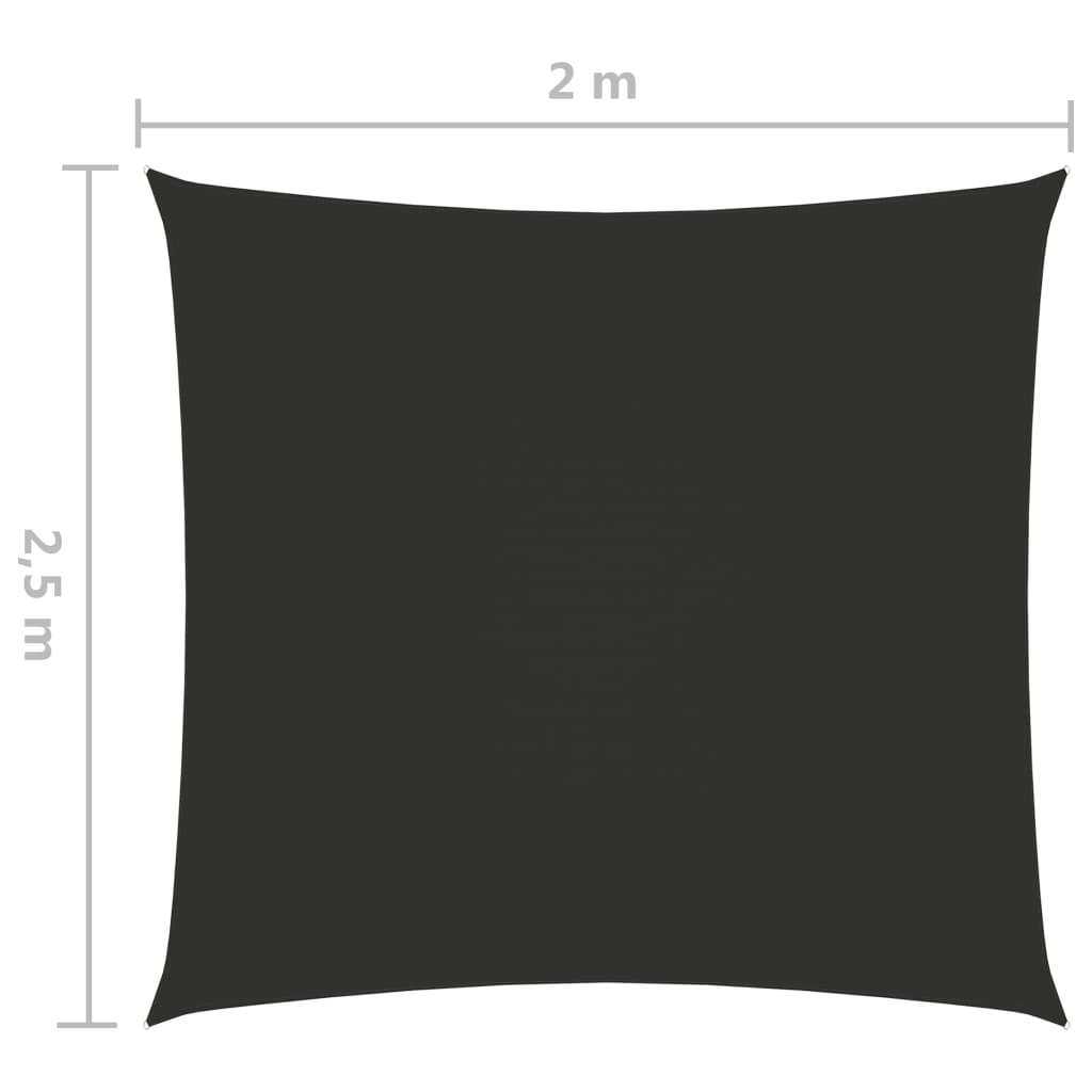 vidaXL Solseil oxfordstoff rektangulær 2x2,5 m antrasitt