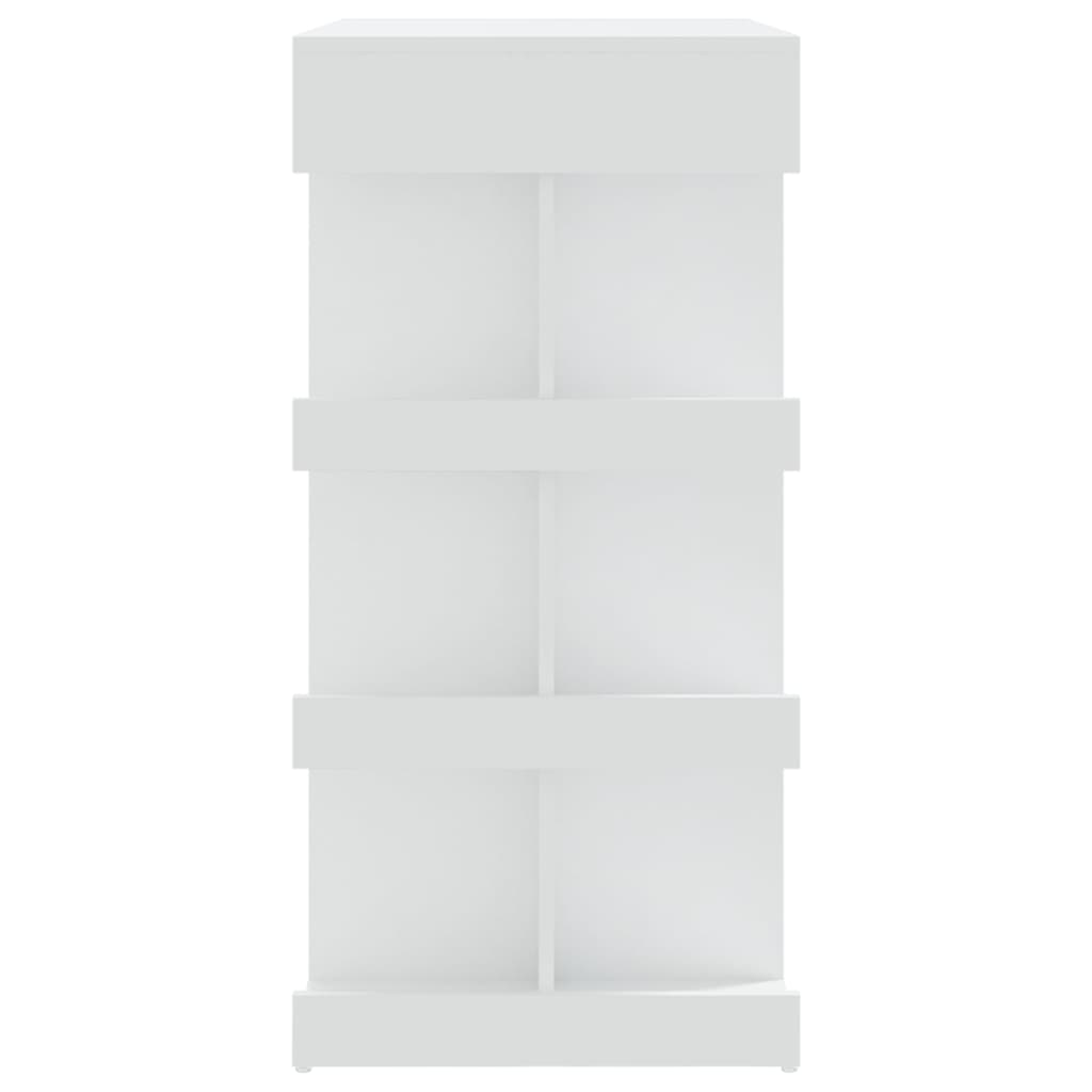 vidaXL Barbord med oppbevaringsstativ hvit 100x50x101,5 cm sponplate