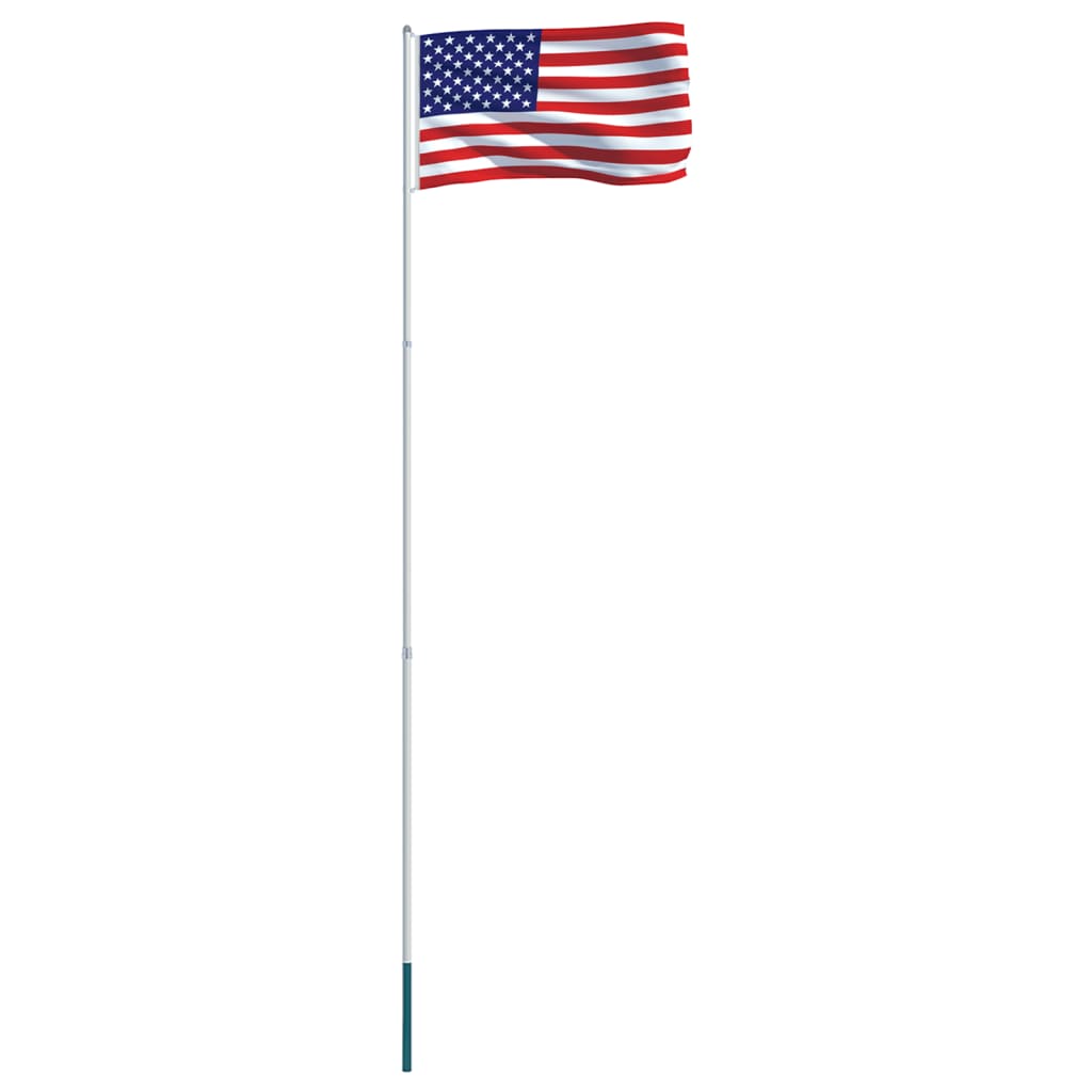 vidaXL Amerikansk flagg og stang aluminium 4 m