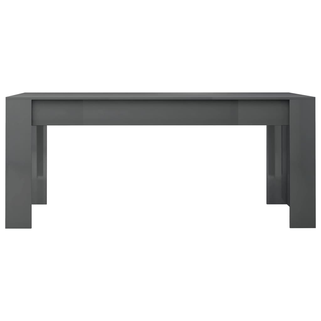 vidaXL Spisebord høyglans grå 180x90x76 cm sponplate