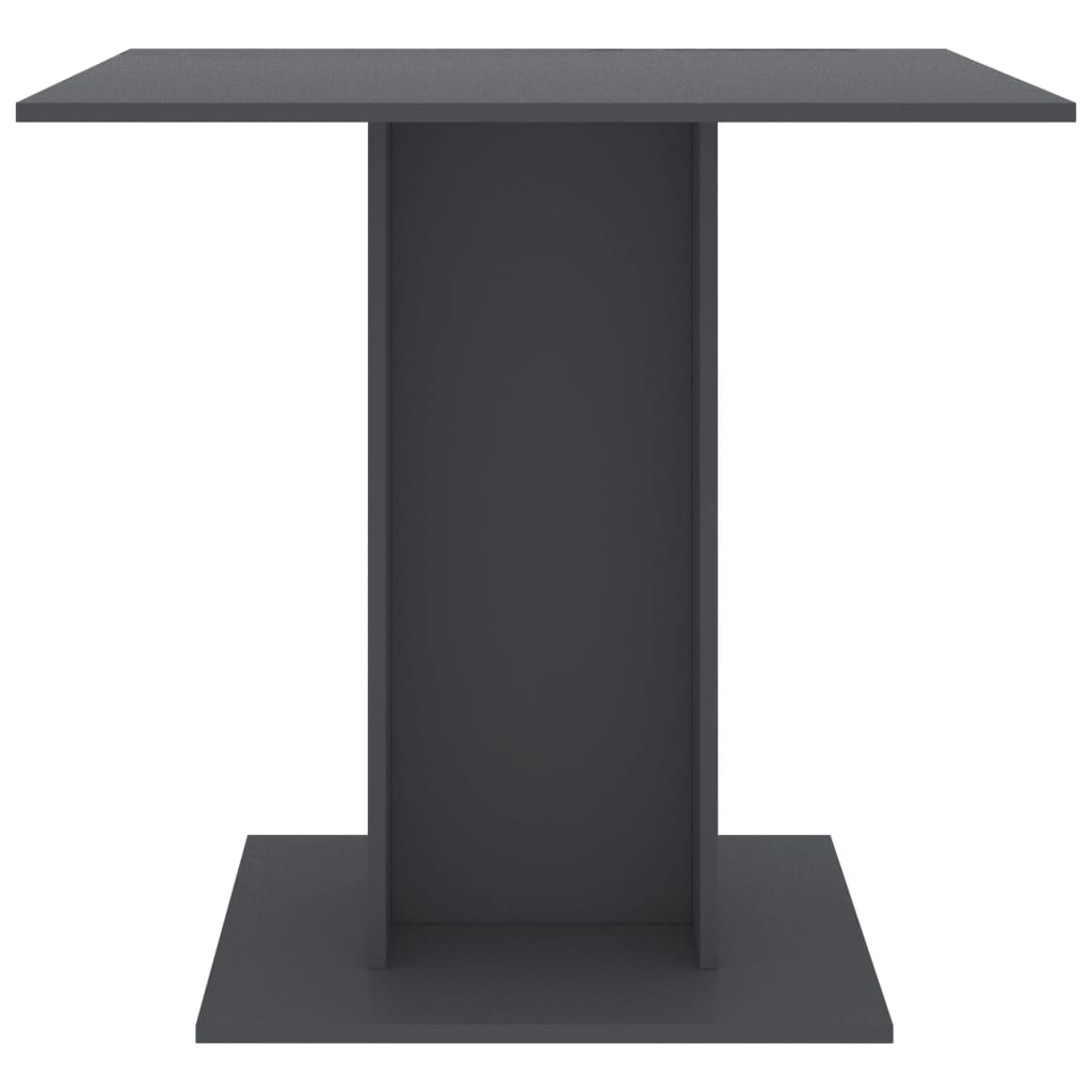 vidaXL Spisebord grå 80x80x75 cm sponplate