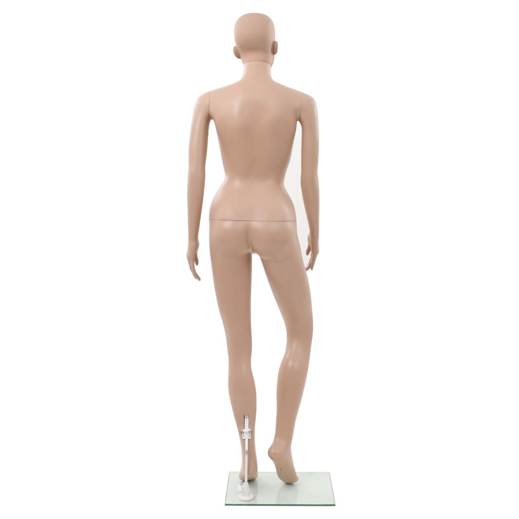vidaXL Sexy kvinnelig utstillingsdukke med glassbase beige 180 cm
