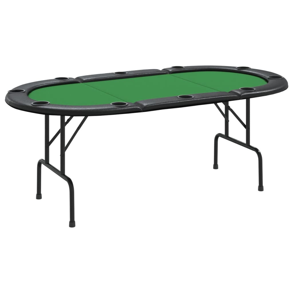 vidaXL Pokerbord sammenleggbart 10 spillere grønn 206x106x75 cm