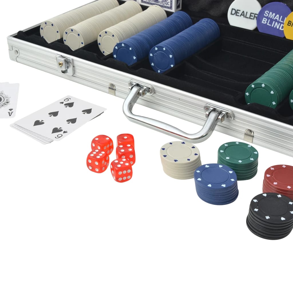 vidaXL Pokersett med 500 sjetonger aluminium