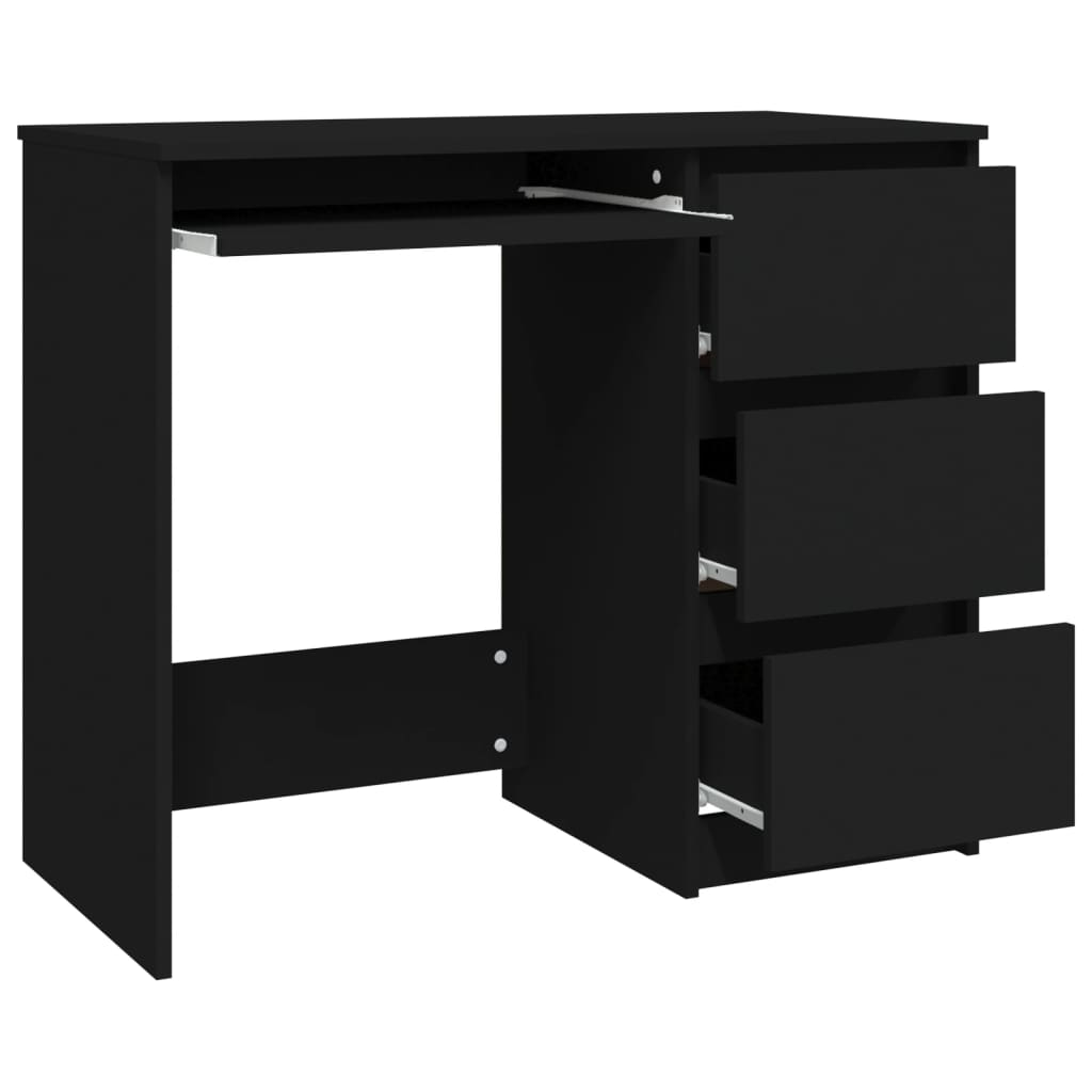 vidaXL Skrivebord svart 90x45x76 cm sponplate