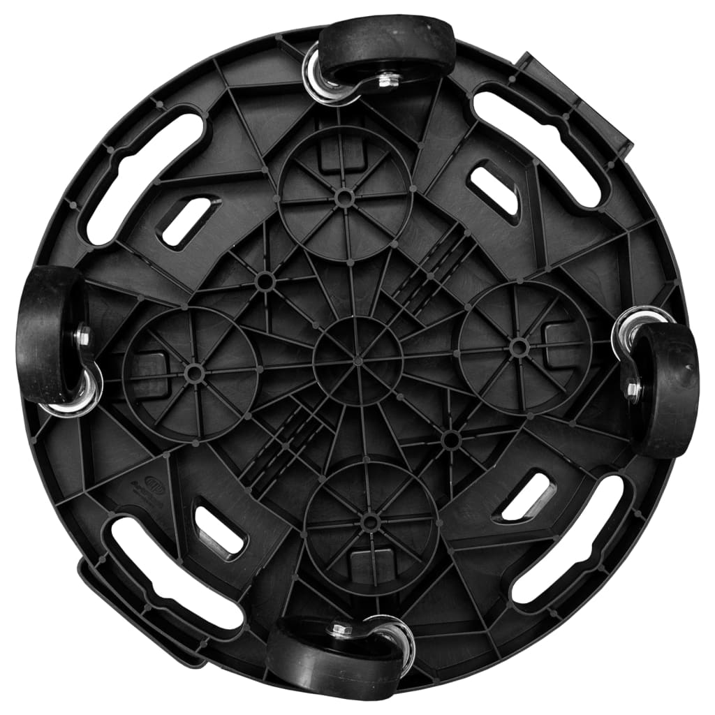 vidaXL Plantetraller med hjul 40 cm diameter svart 275 kg