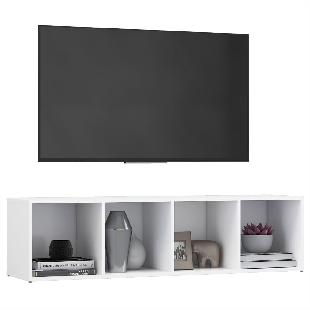 vidaXL TV-benk hvit 142,5x35x36,5 cm sponplate