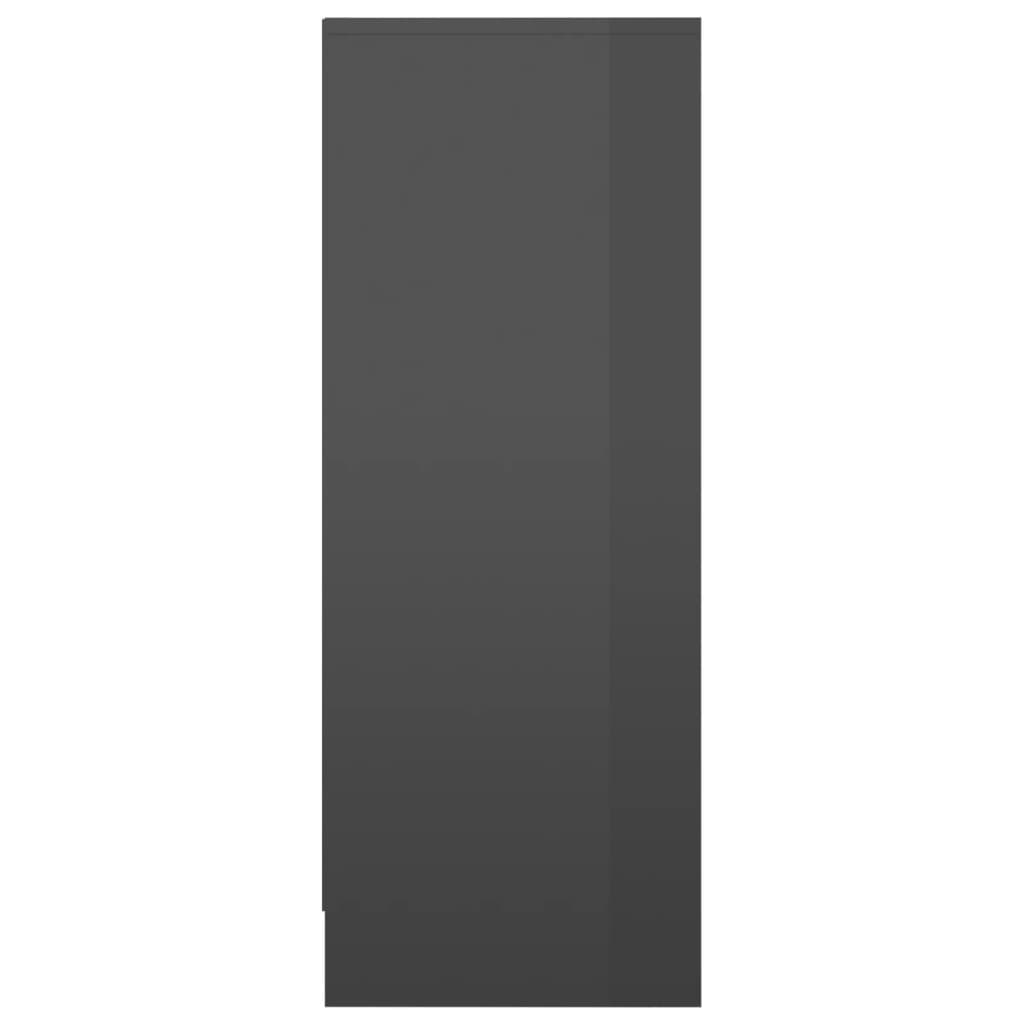 vidaXL Skoskap høyglans grå 31,5x35x90 cm sponplate