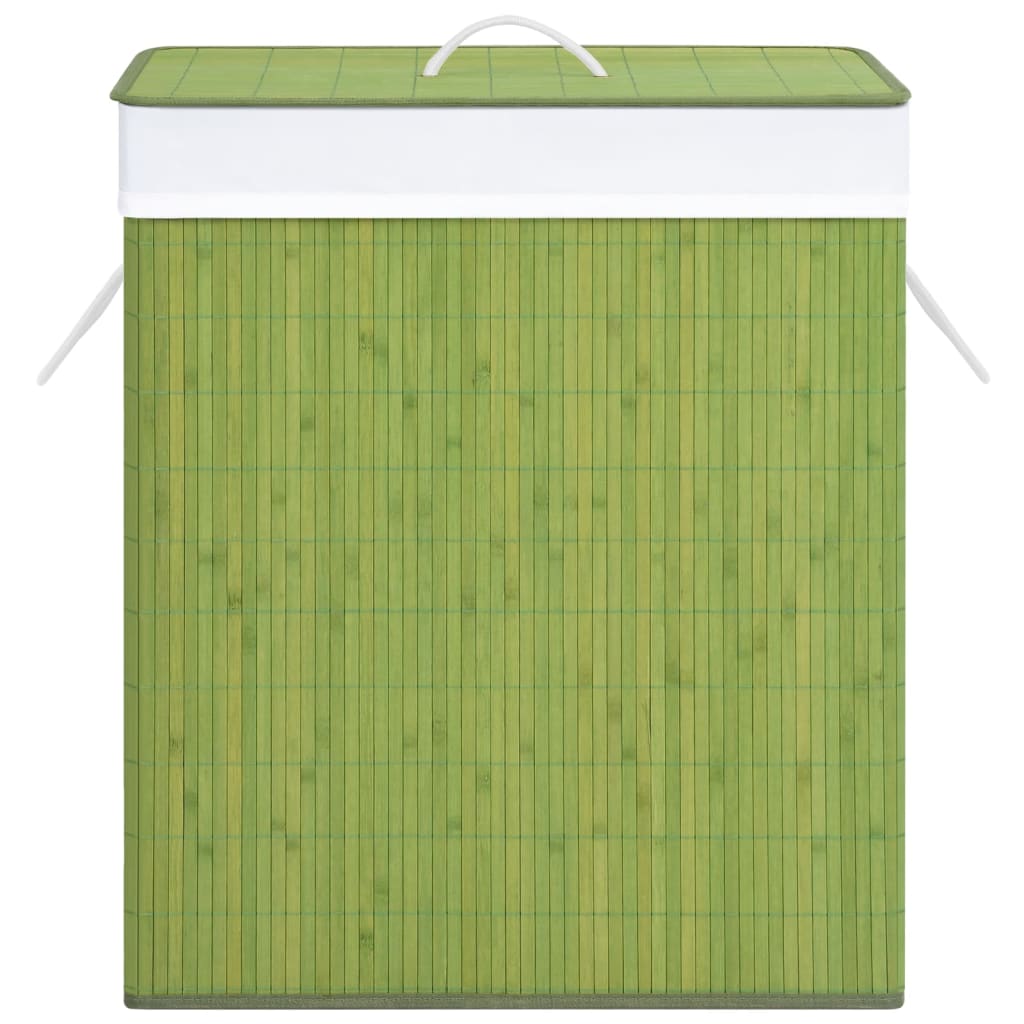 vidaXL Skittentøyskurv med enkelt seksjon bambus grønn 83 L