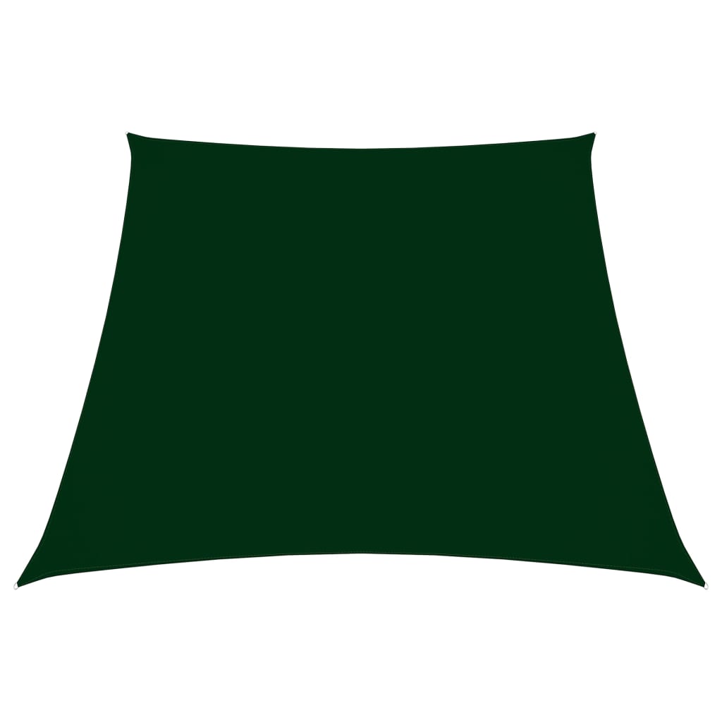 vidaXL Solseil oxfordstoff trapesformet 3/5x4 m mørkegrønn