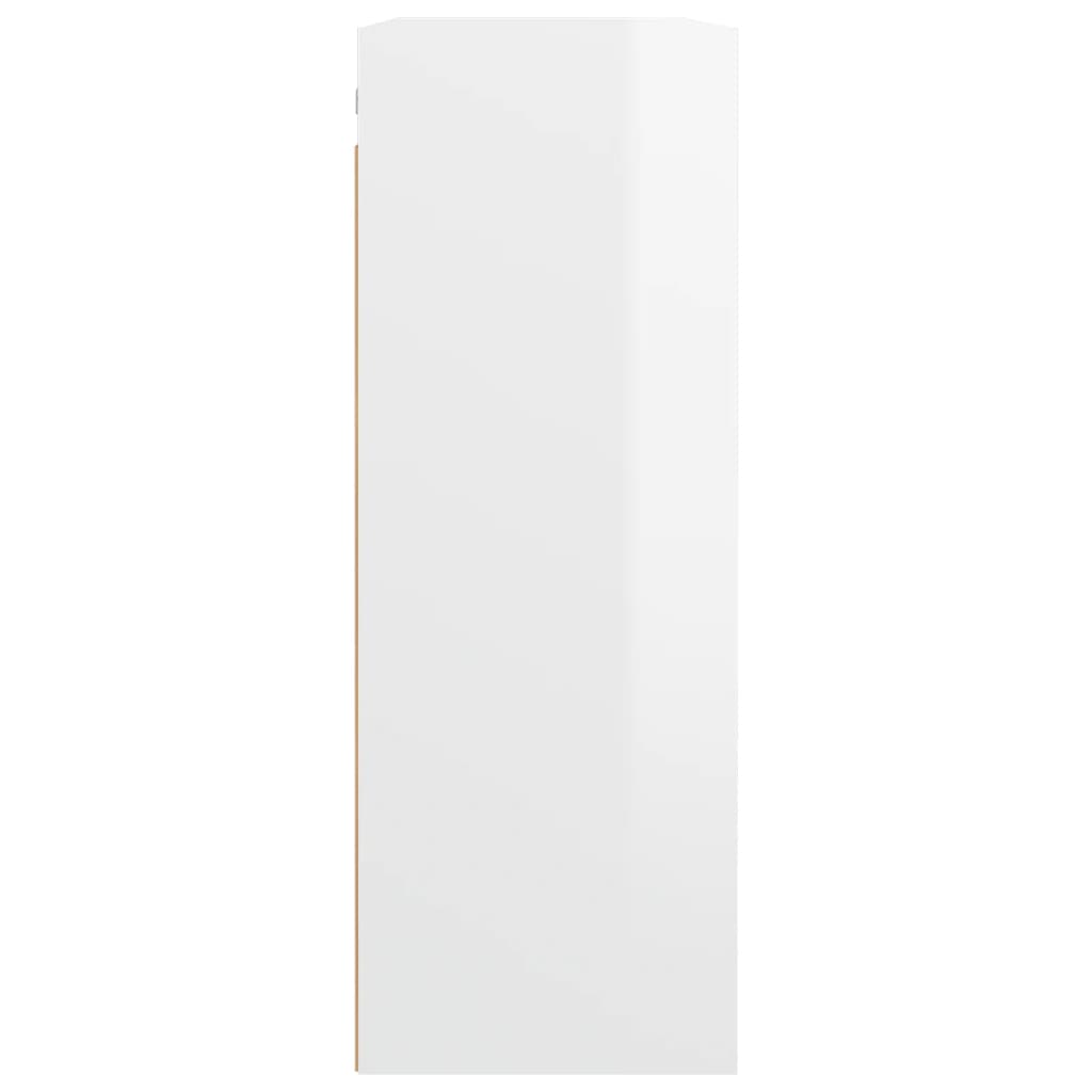 vidaXL Hengende veggskap høyglans hvit 69,5x32,5x90 cm