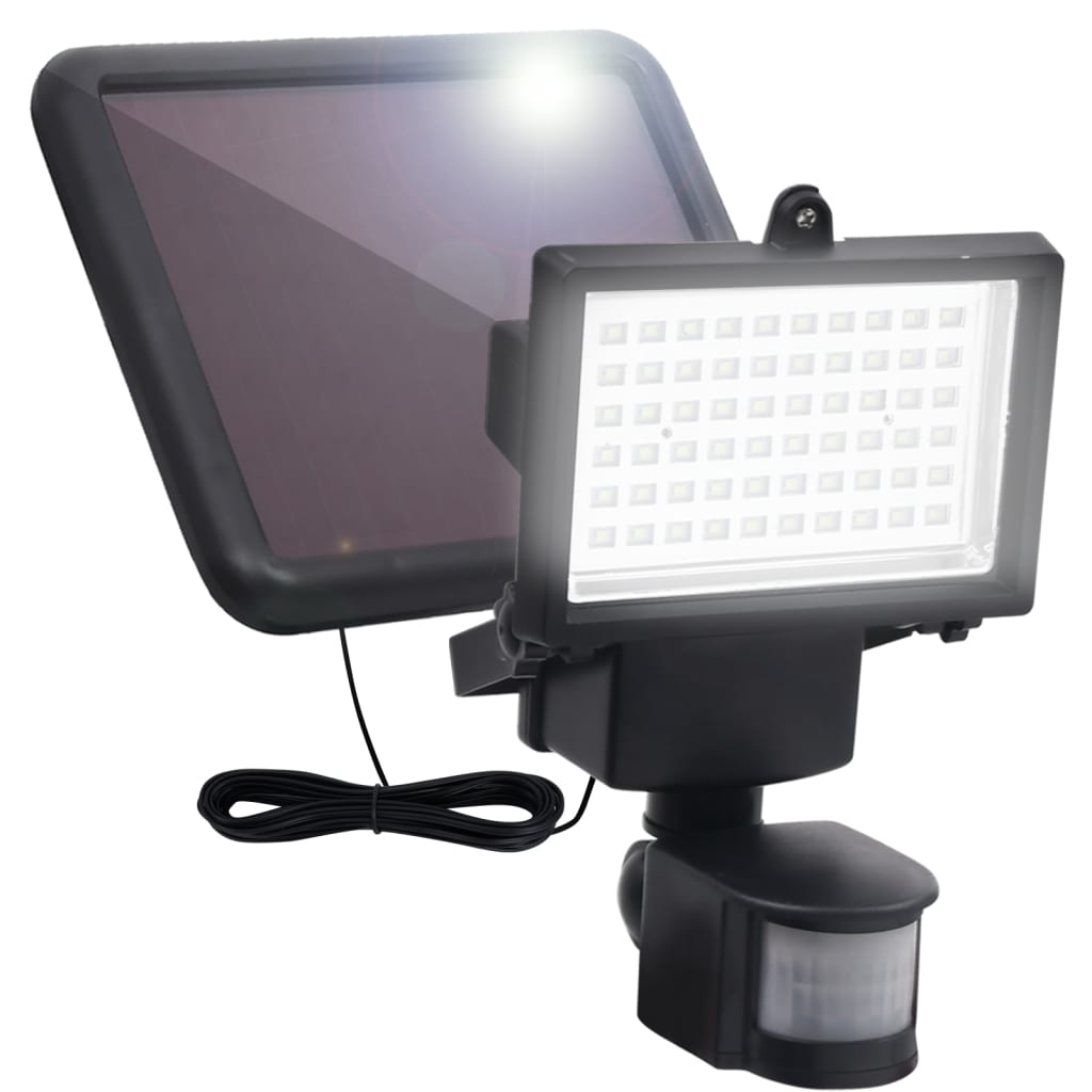 vidaXL Soldrevet LED-spotlys med sensor svart