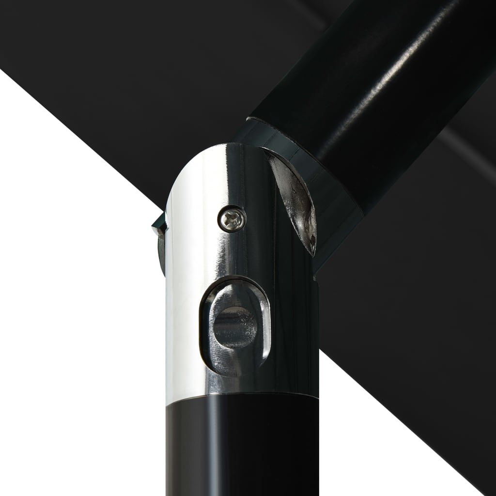 vidaXL Parasoll med aluminiumsstang 3 nivåer 3,5 m svart
