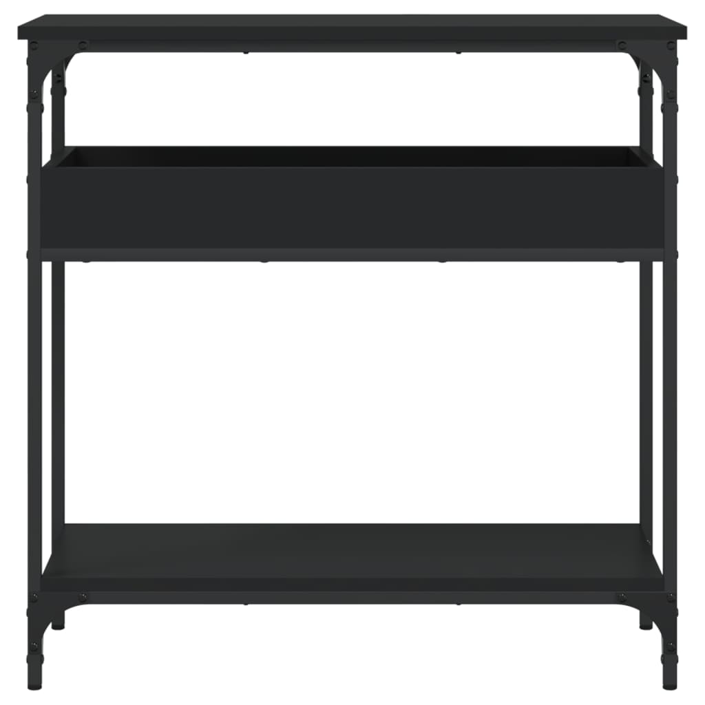 vidaXL Konsollbord med hylle svart 75x29x75 cm konstruert tre