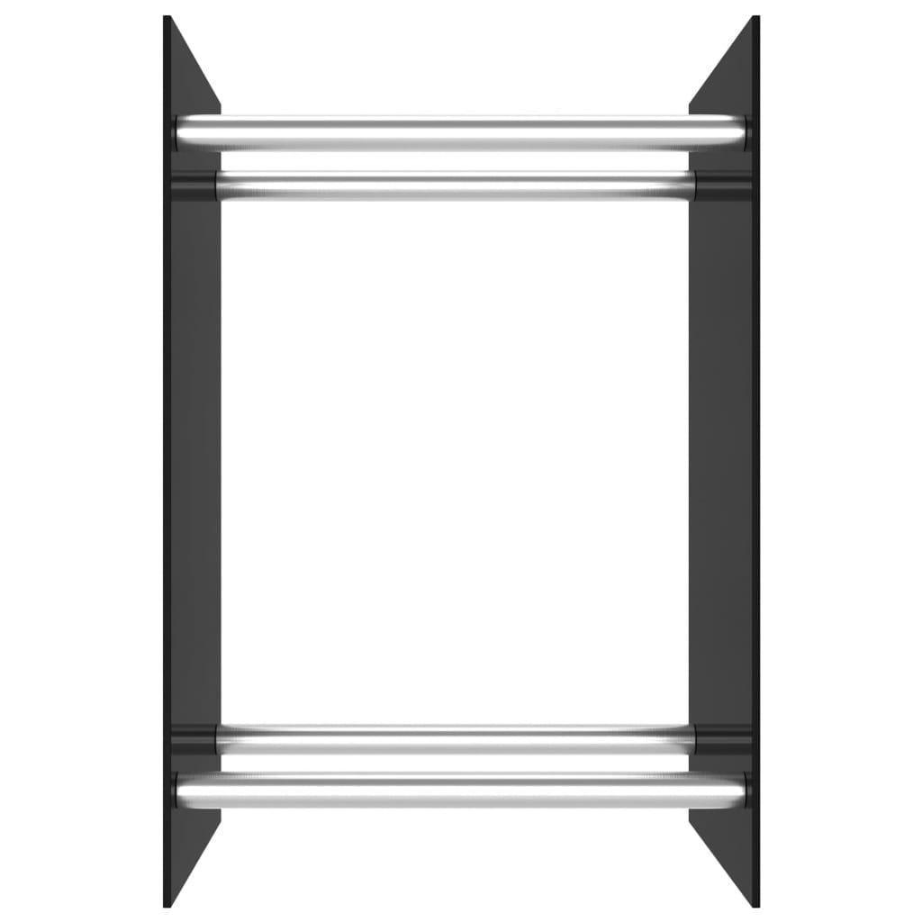 vidaXL Vedstativ svart 40x35x60 cm glass