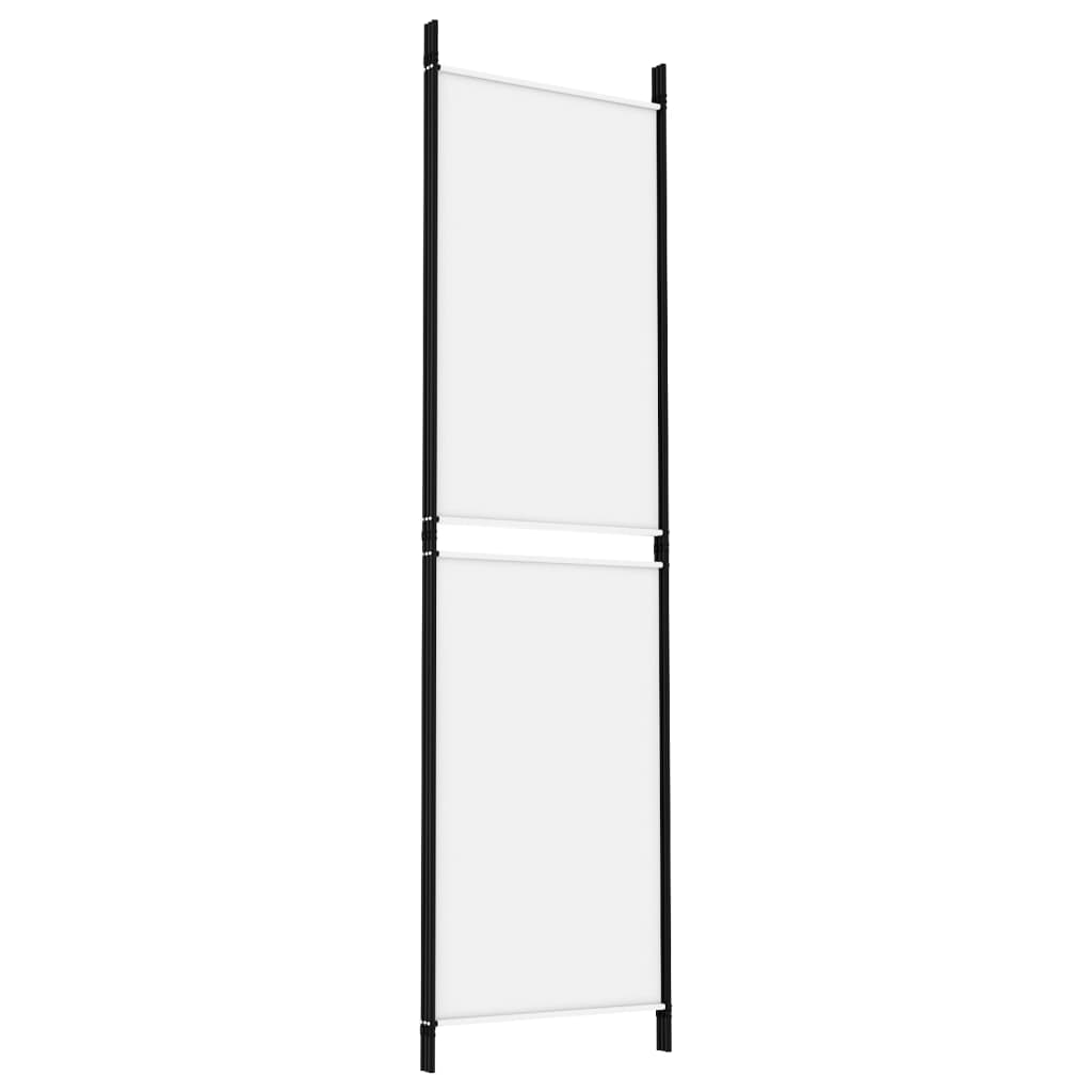 vidaXL Romdeler 3 paneler hvit 150x180 cm stoff