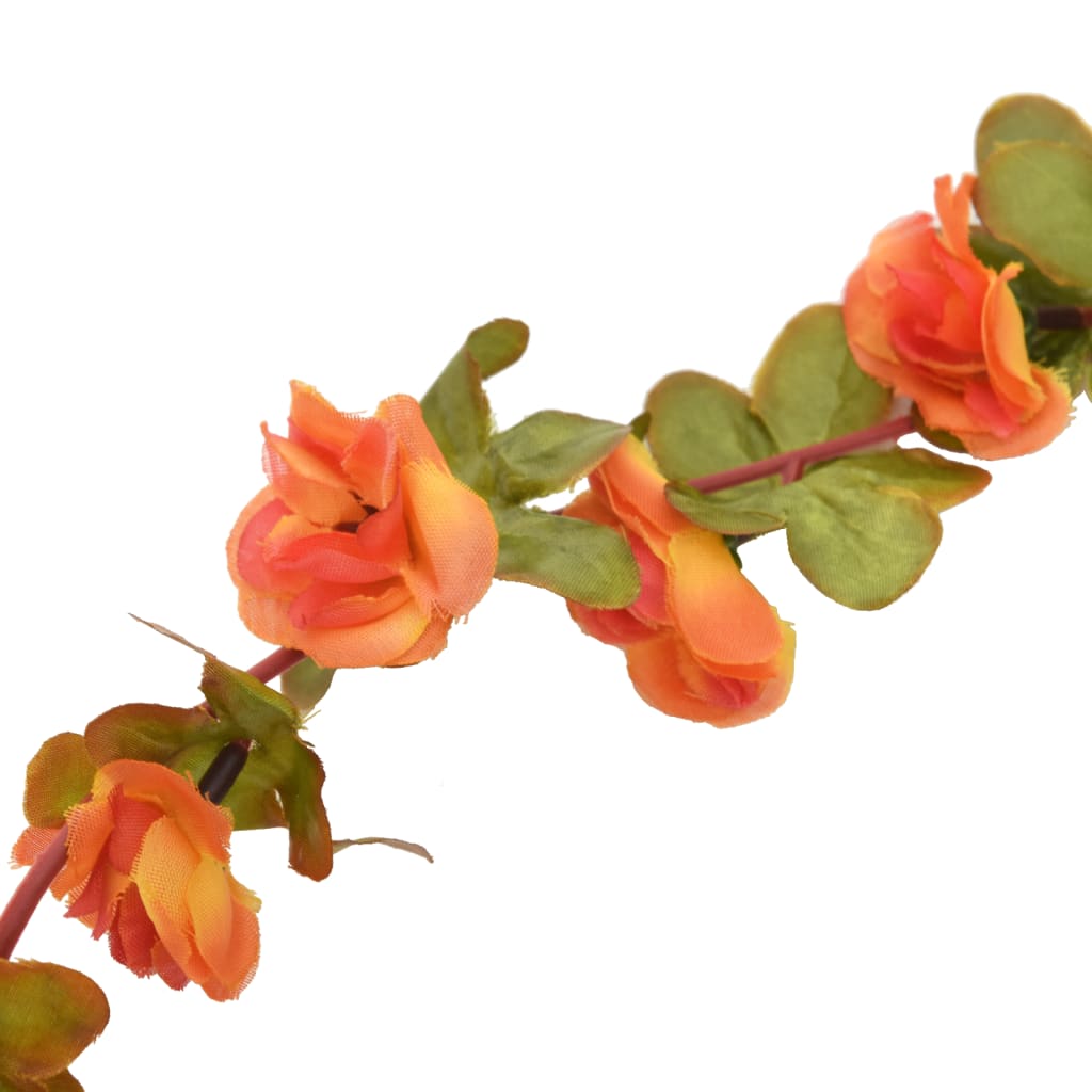 vidaXL Kunstige blomsterkranser 6 stk oransje 250 cm