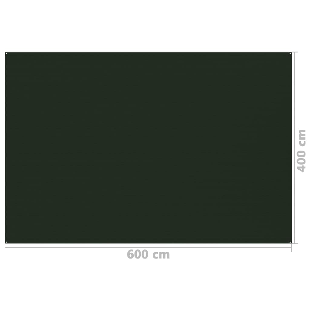 vidaXL Teltteppe 400x600 cm mørkegrønn