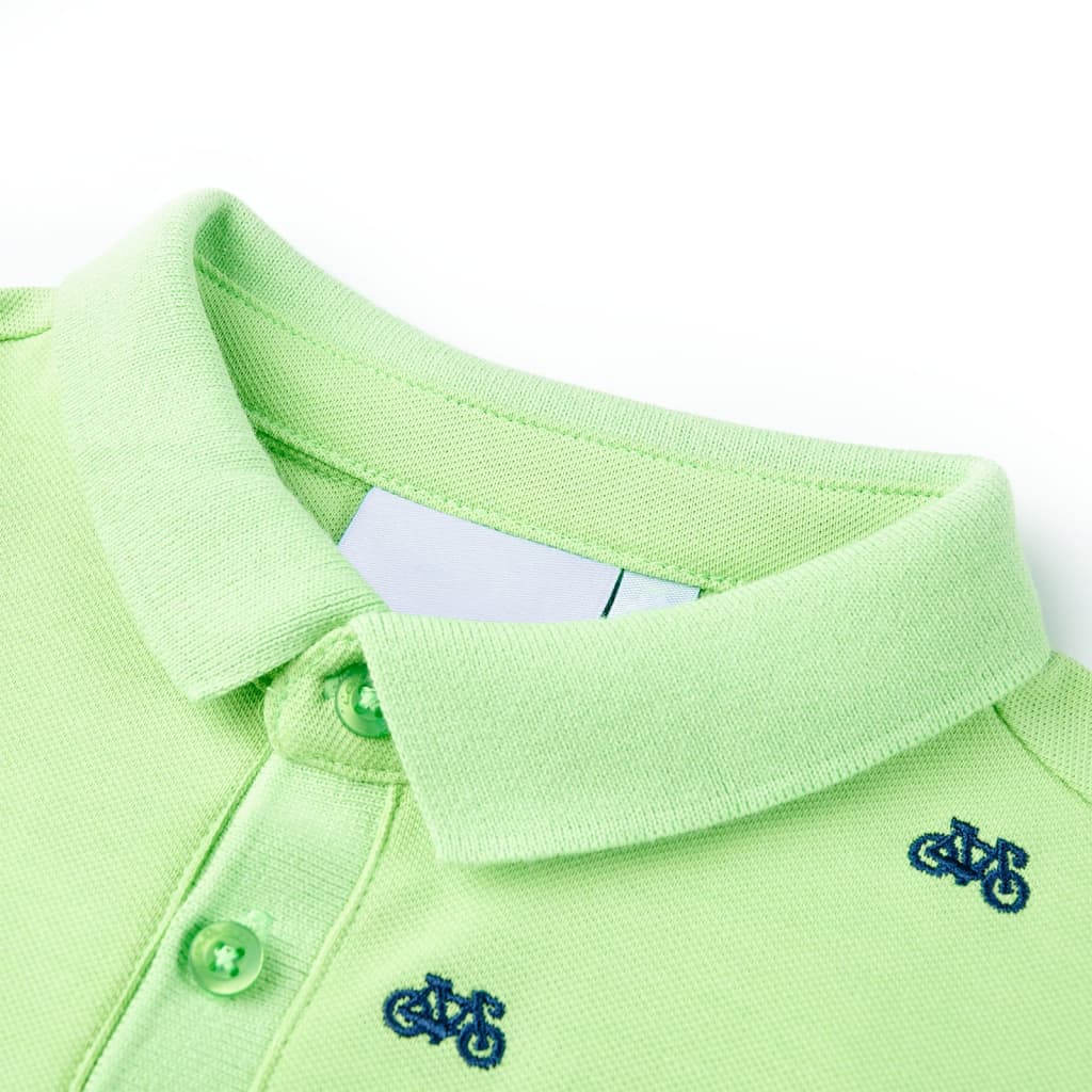Poloskjorte for barn neongrønn 92