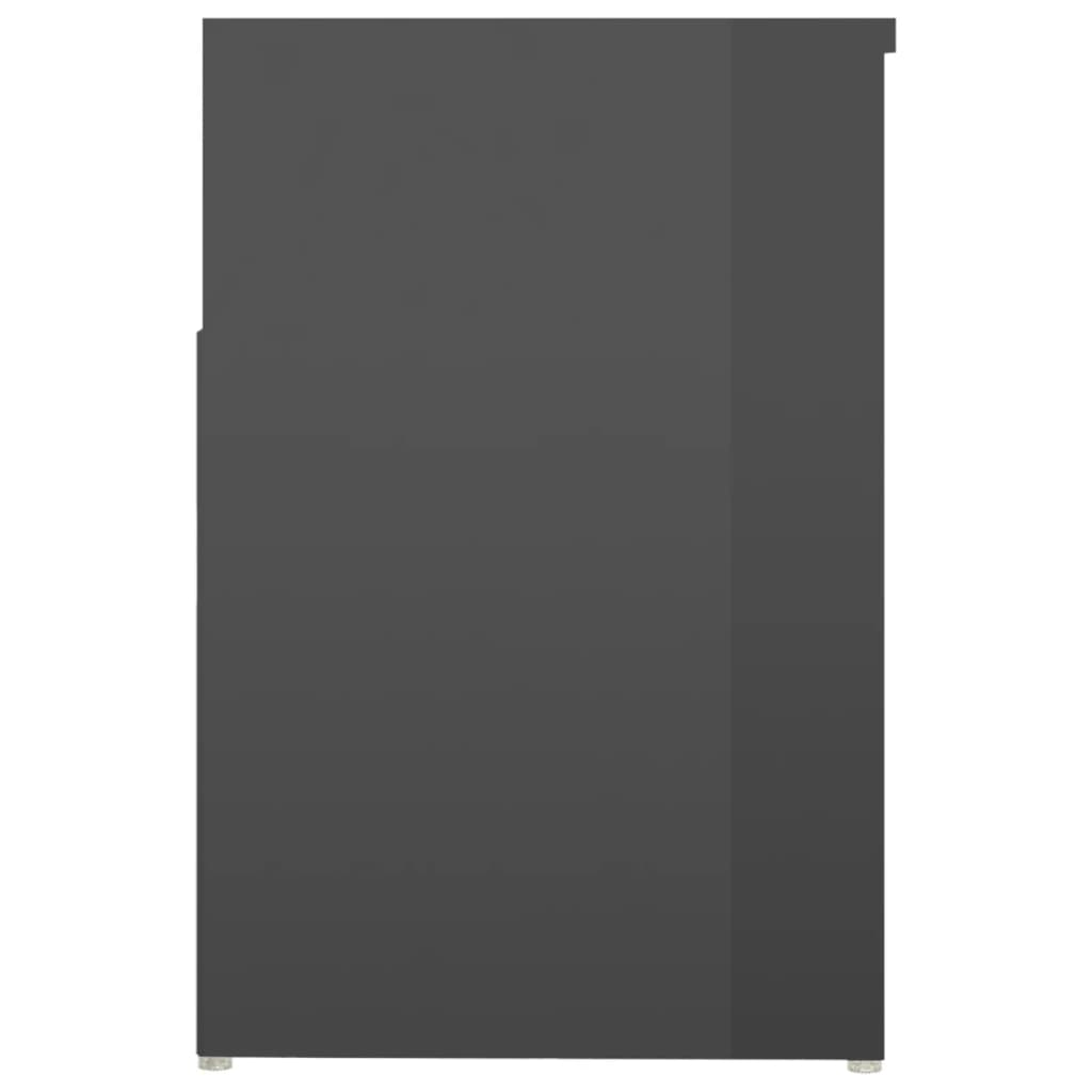 vidaXL Skobenk høyglans grå 80x30x45 cm sponplater