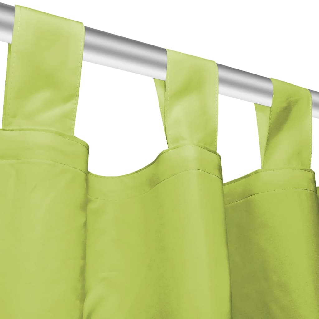 vidaXL Mikrosateng gardiner med hemper 2 stk 140x245 cm grønn