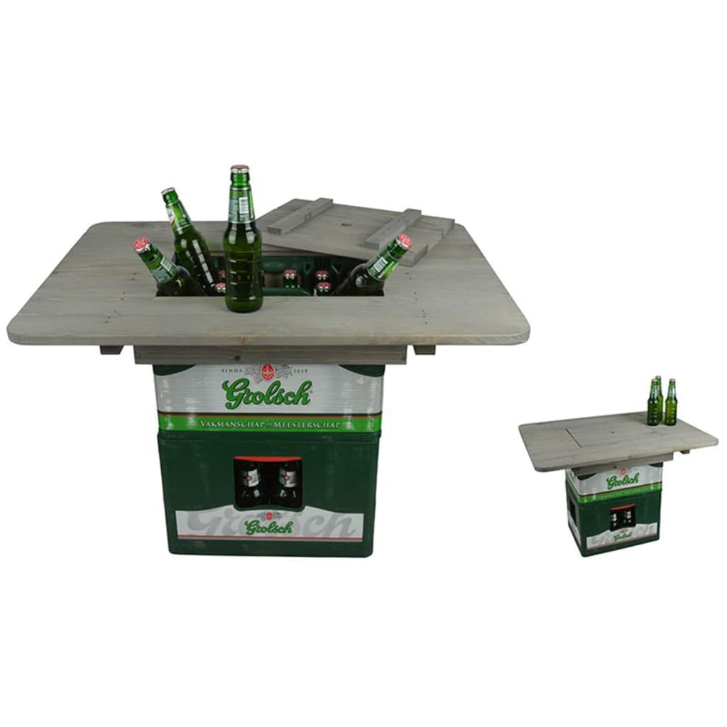 Esschert Design Bordplate for ølkasse grå