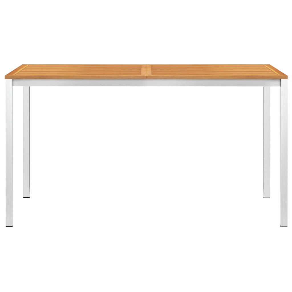 vidaXL Spisebord til hage 140x80x75 cm heltre akasie og rustfritt stål