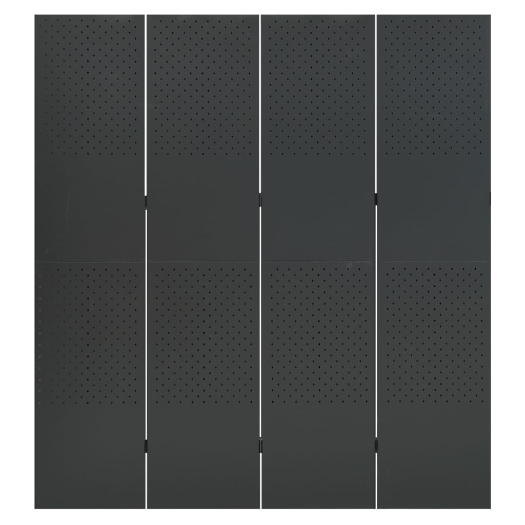 vidaXL Romdeler 4 paneler 2 stk antrasitt 160x180 cm stål