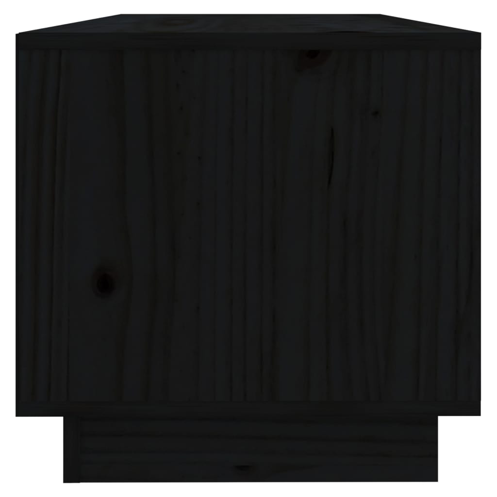 vidaXL TV-benk svart 90x35x35 cm heltre furu