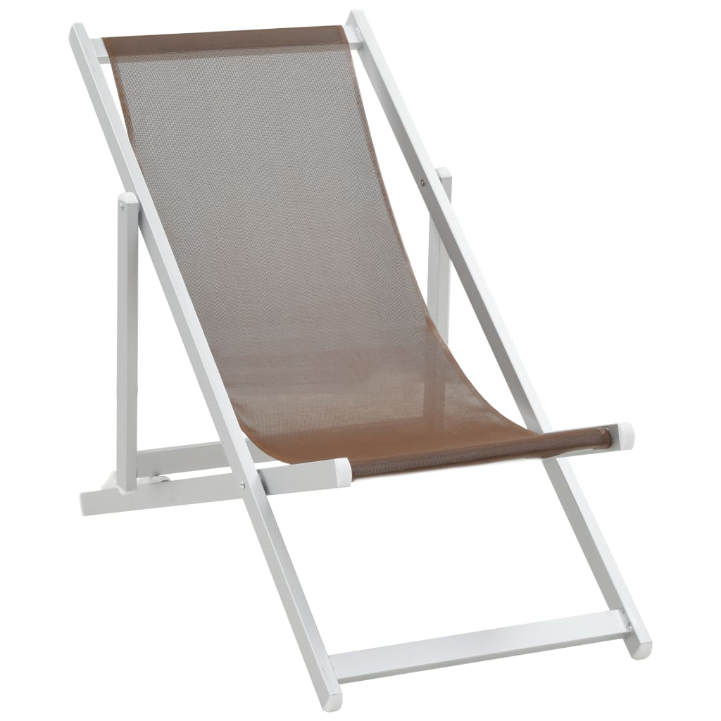 vidaXL Sammenleggbare strandstoler 2 stk aluminium og textilene brun