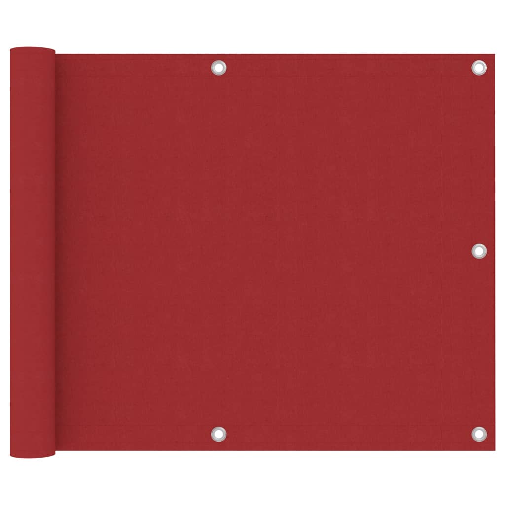 vidaXL Balkongskjerm rød 75x600 cm oxfordstoff