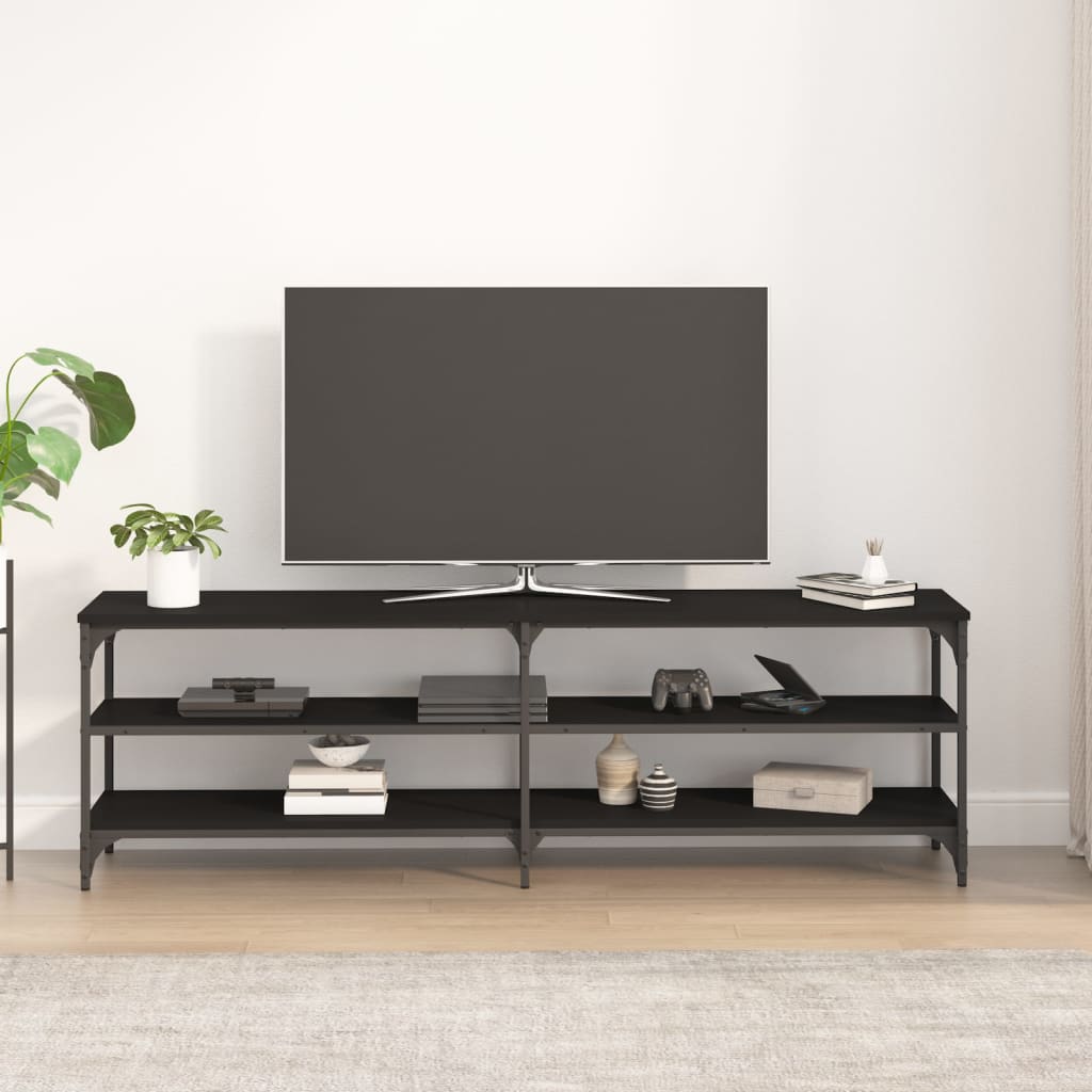 vidaXL TV-benk svart 160x30x50 cm konstruert tre