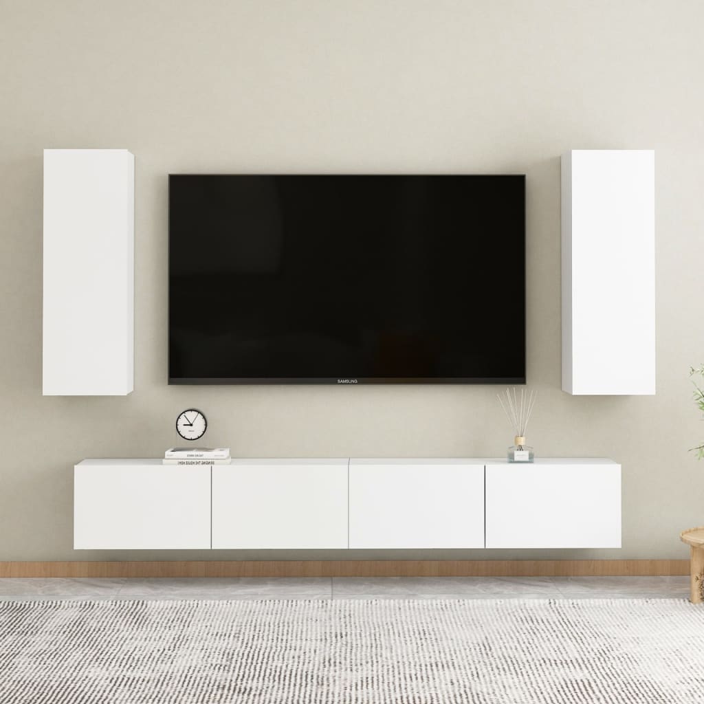 vidaXL TV-benk hvit 30,5x30x90 cm sponplate