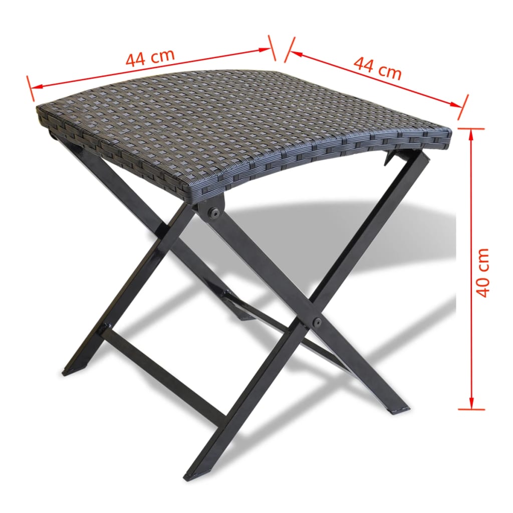 vidaXL Sammenleggbar stol polyrotting svart