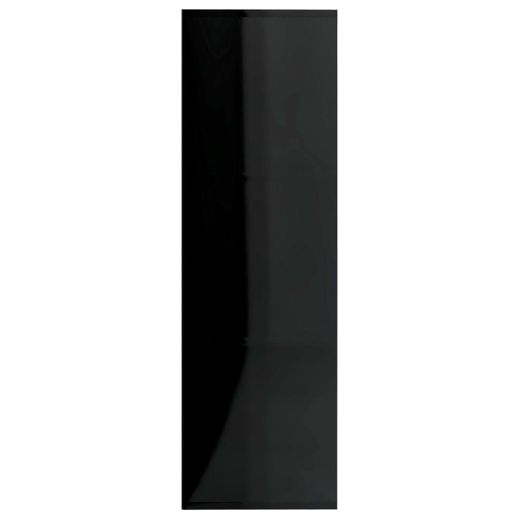 vidaXL Bokhylle høyglans svart 98x30x98 cm sponplate