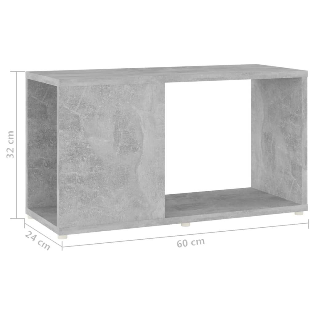 vidaXL TV-benk betonggrå 60x24x32 cm sponplate