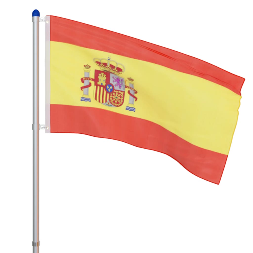 vidaXL Spansk flagg og stang aluminium 6 m