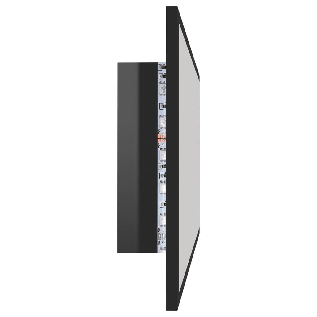 vidaXL LED-badespeil høyglans svart 100x8,5x37 cm akryl