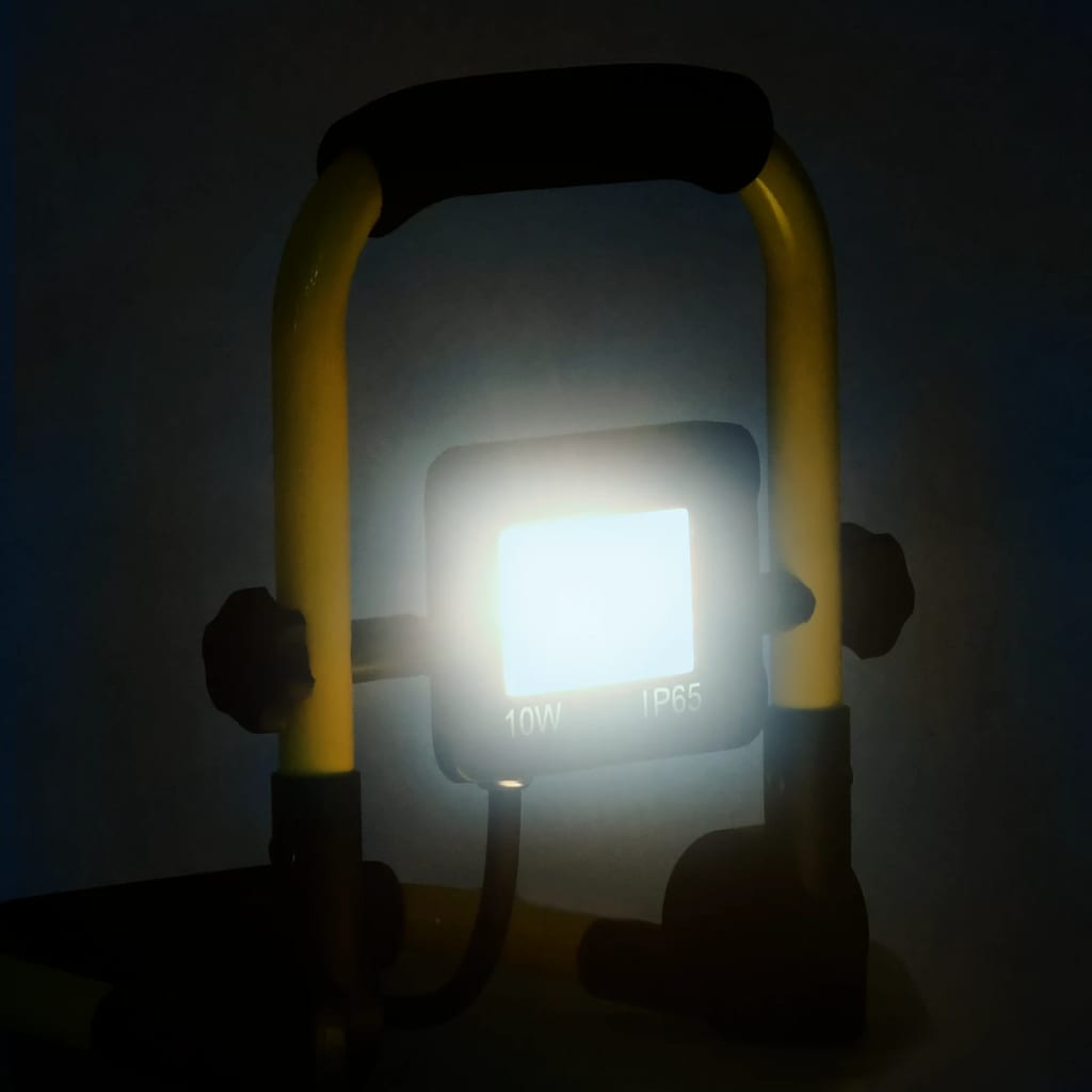 vidaXL LED-flomlys med håndtak 10 W kaldhvit