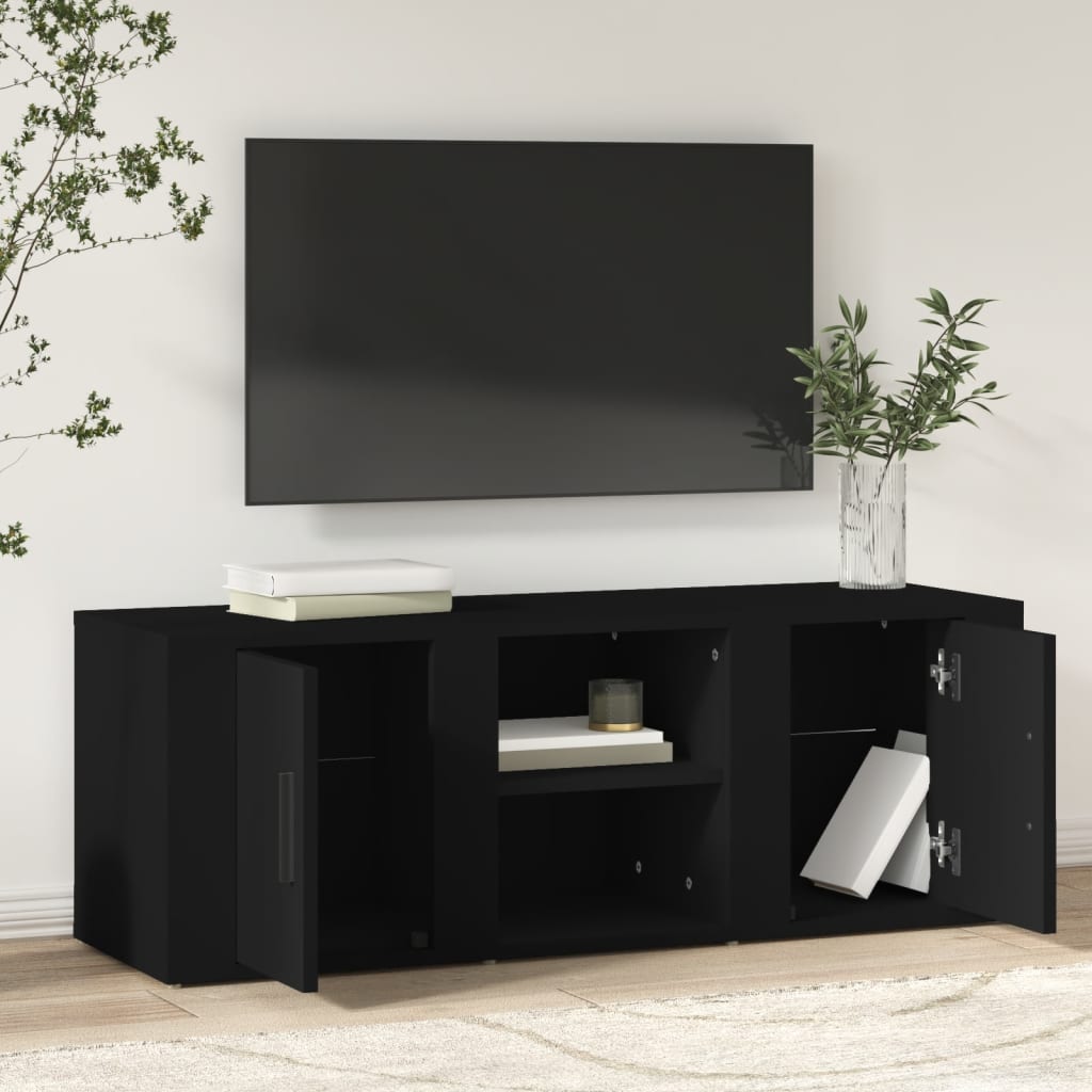 vidaXL TV-benk svart 100x31,5x35 cm konstruert tre
