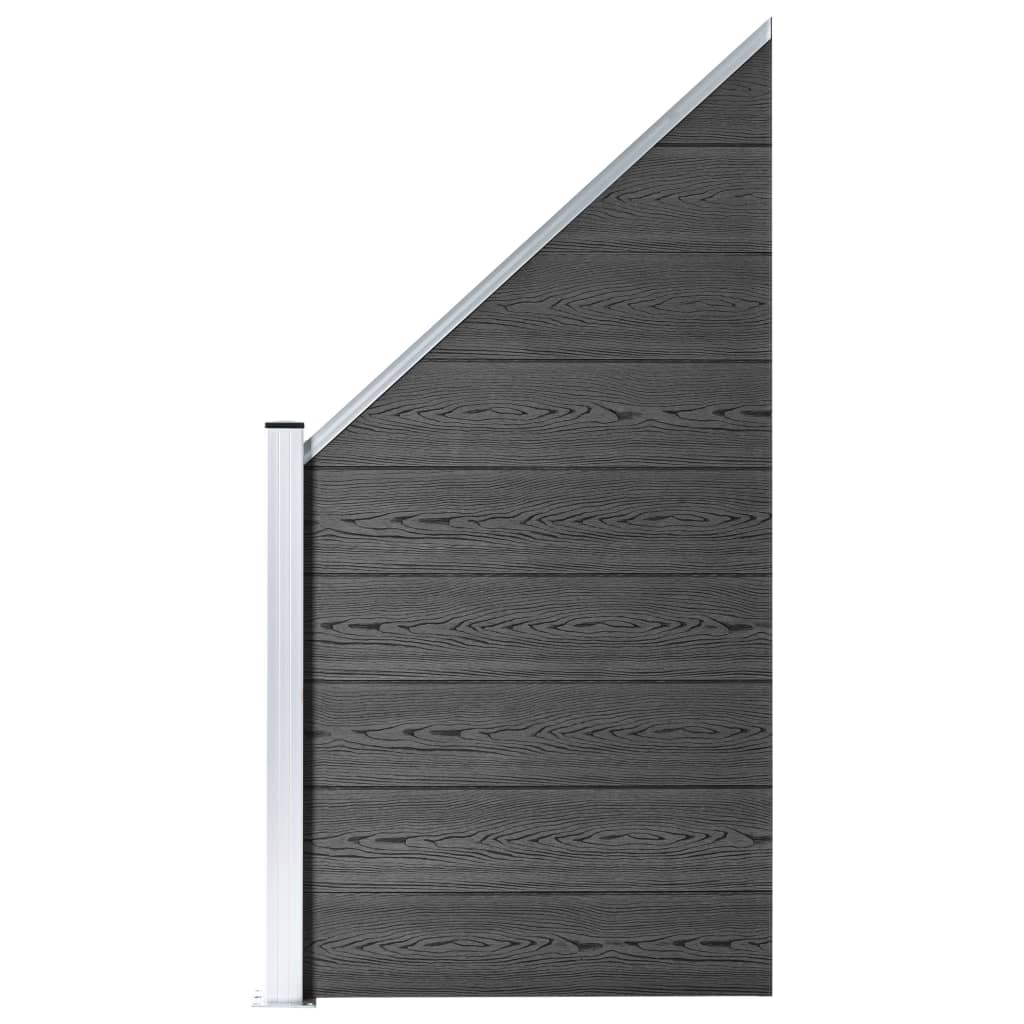 vidaXL Gjerdepanelsett WPC 792x(105-186) cm svart