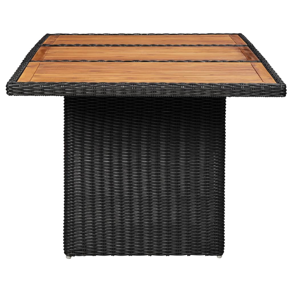 vidaXL Hagebord svart 200x100x74 cm polyrotting