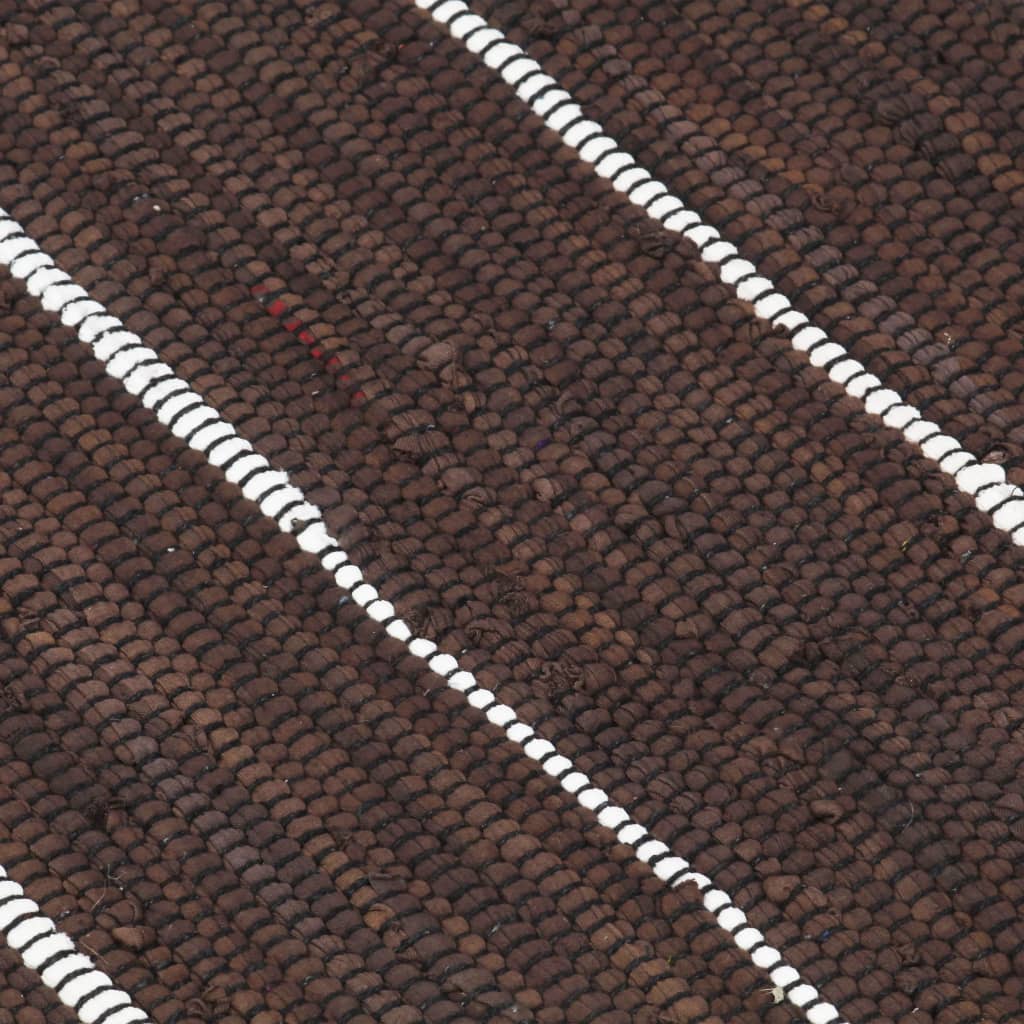vidaXL Håndvevet Chindi teppe bomull 80x160 cm brun