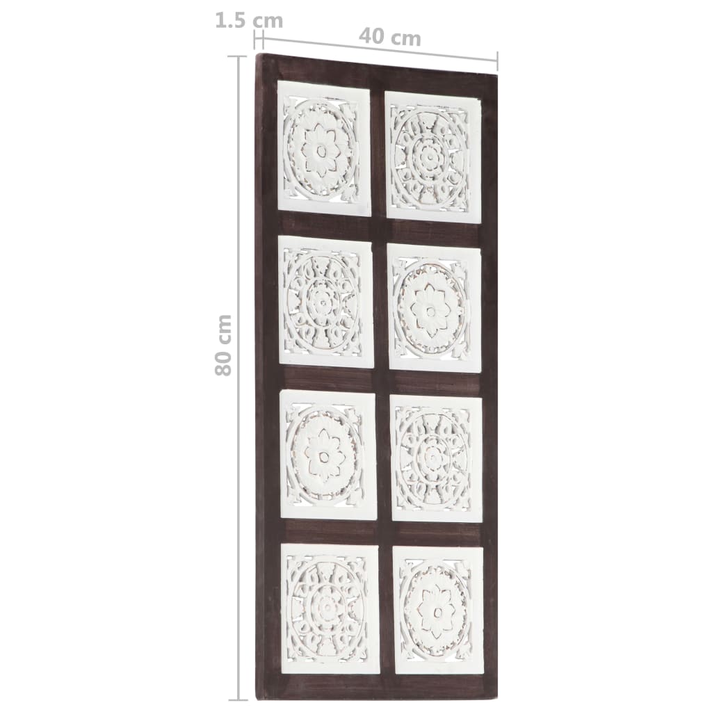 vidaXL Håndskåret veggpanel MDF 40x80x1,5 cm brun og hvit