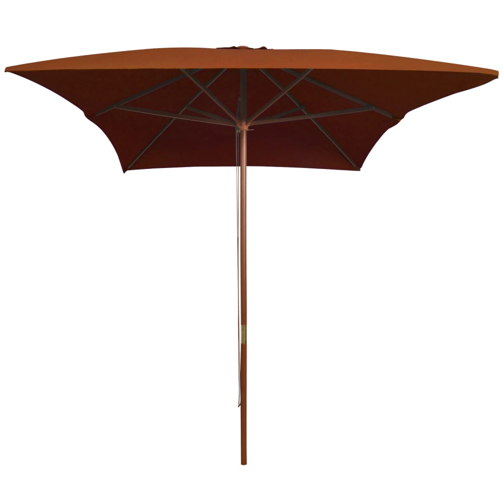 vidaXL Utendørs parasoll med trestang terrakotta 200x300 cm