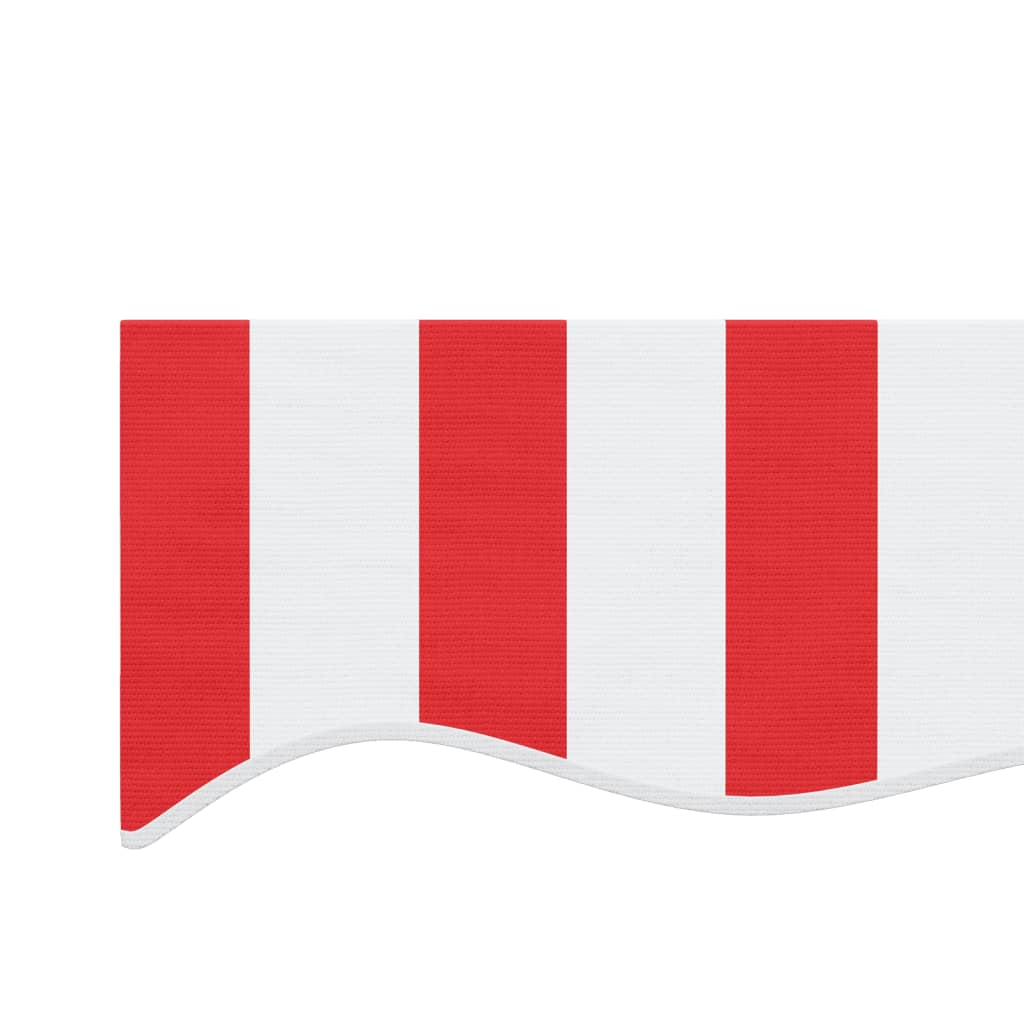 vidaXL Erstatningsduk for markise rød og hvit stripe 4x3,5 m