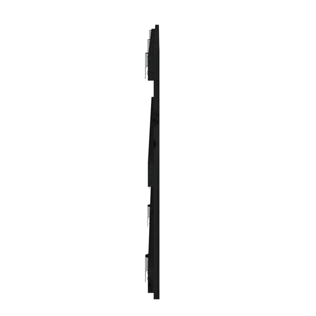 vidaXL Veggmontert sengegavl svart 185x3x60 cm heltre furu