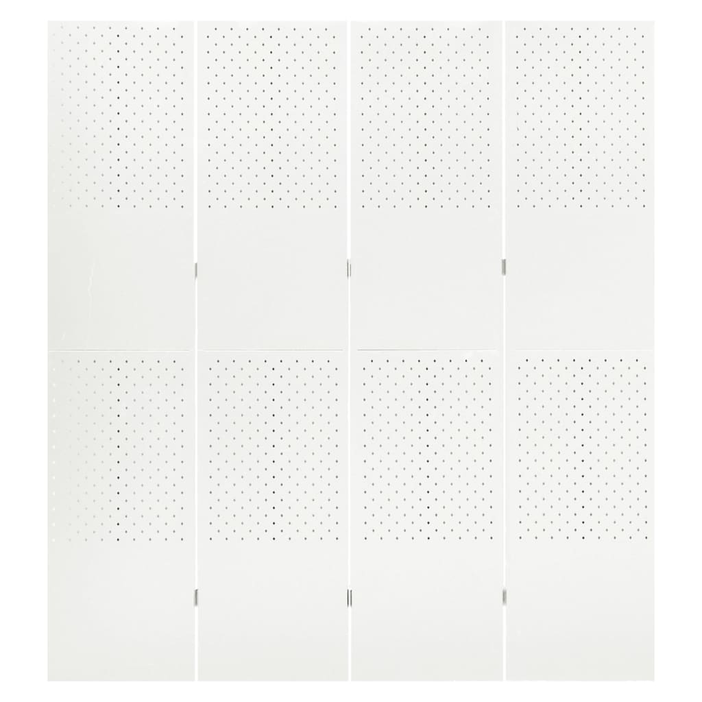 vidaXL Romdeler 4 paneler 2 stk hvit 160x180 cm stål