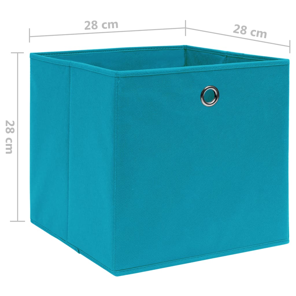 vidaXL Oppbevaringsbokser 10 stk ikke-vevet stoff 28x28x28 cm babyblå